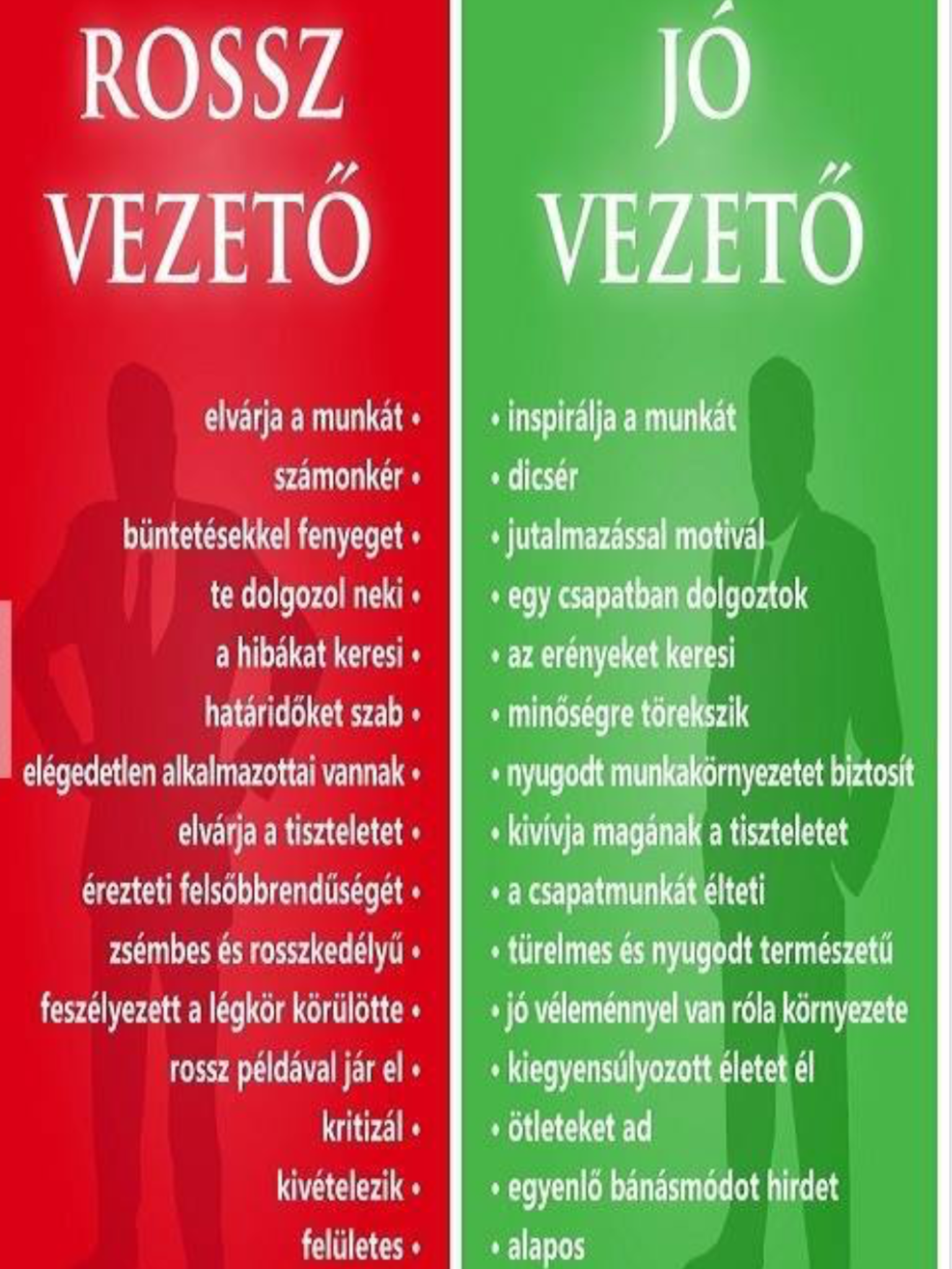 Rossz vezető - Jó vezetó