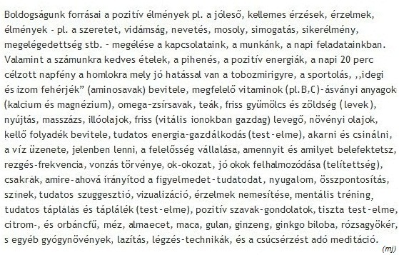 Boldogságunk forrásai