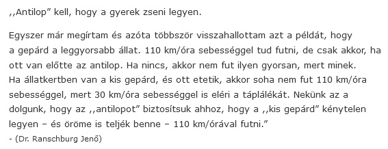 Antilop-kell, hogy a gyerek zseni legyen.