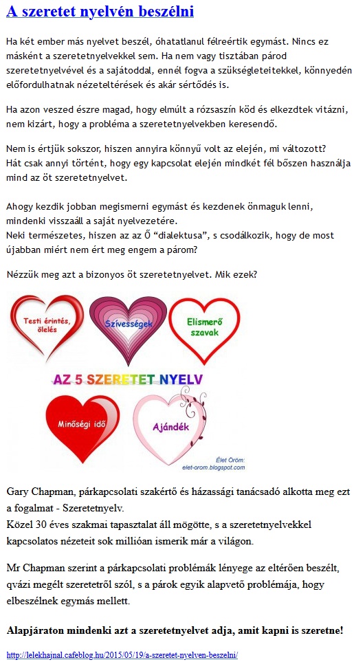 Szeretet nyelvén beszélni