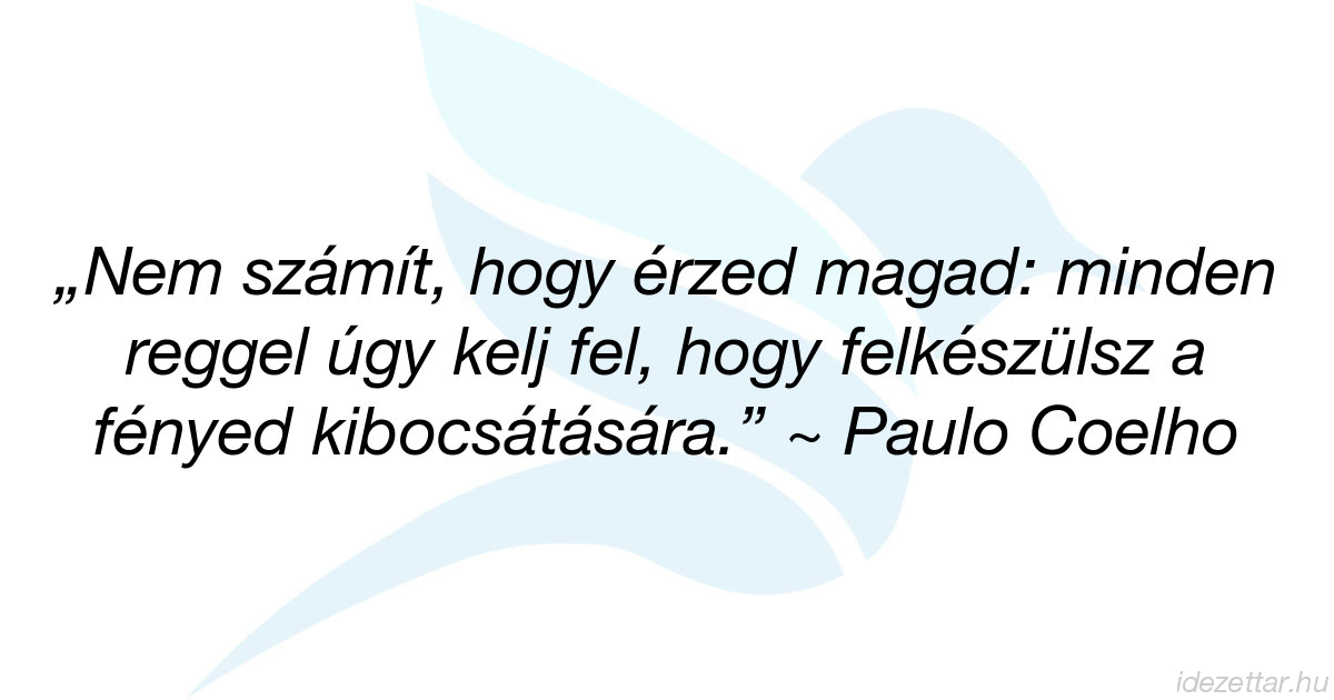 Nem számít, hogy érzed magad, minden reggel úgy kelj fel, hogy felkészülsz a fényed kibocsátására.