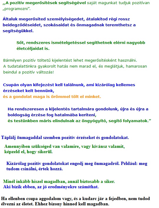 Pozitív megerősítések, érzések - Hit