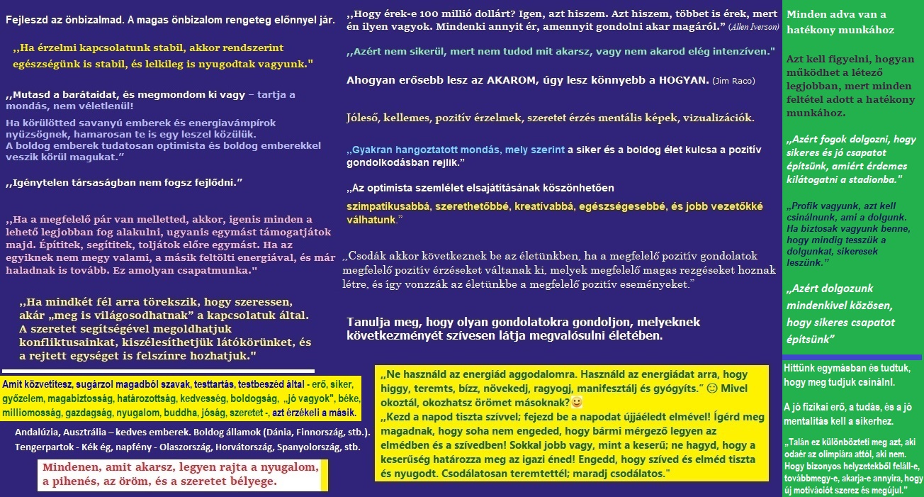 Önbizalom - Társaság - Akarat - Kapcsolatok