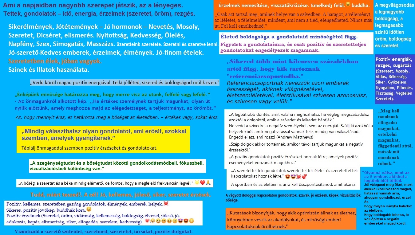 Jó, szeretettel teli gondolatok-érzelmek- élmények 