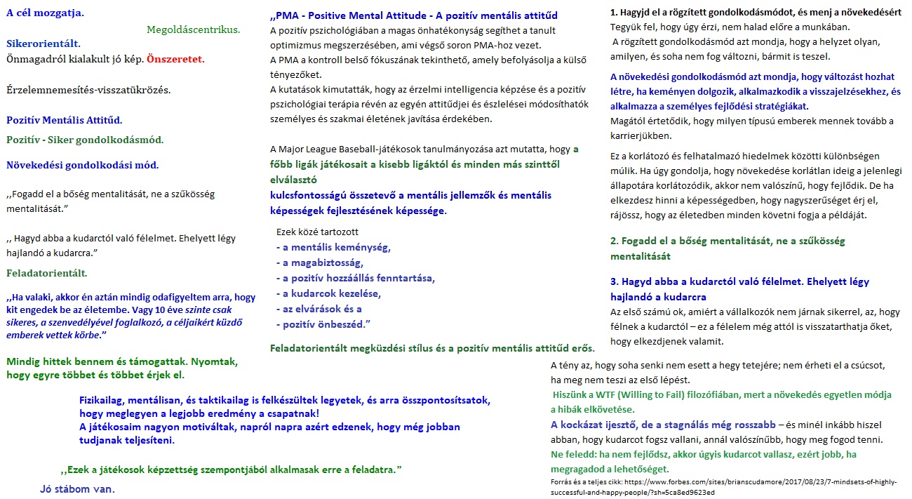 Cél - Pozitivitás - Jó játékosok és stáb