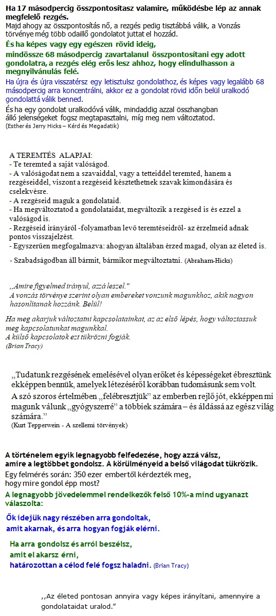 Vonzás - Teremtés - Érzések-Gondolatok