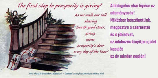 The first step to prosperity is giving - A boldogulás első lépése az adományozás!